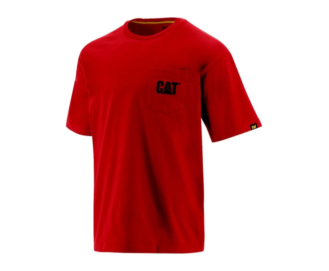 Caterpillar Trademark Pocket Tricko Panske Červené | SK-RUAKQ6231